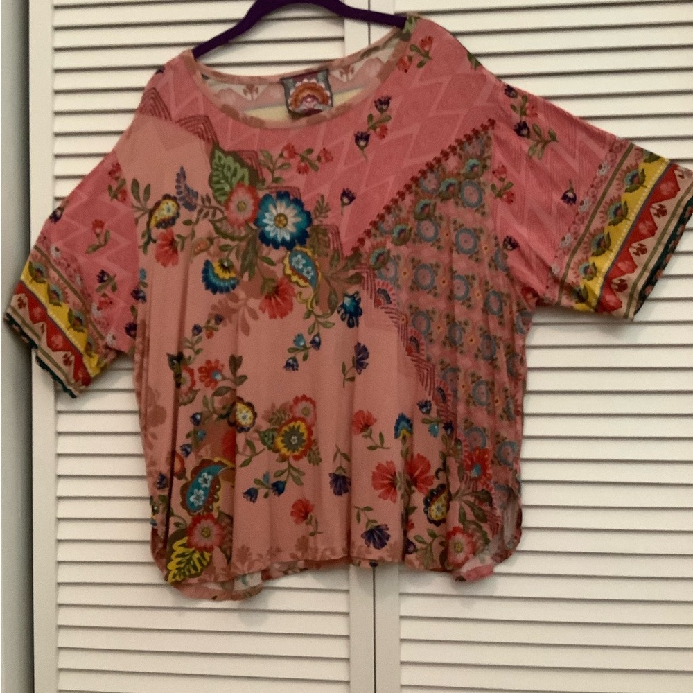 Johnny Was Multicolor Floral Blouse